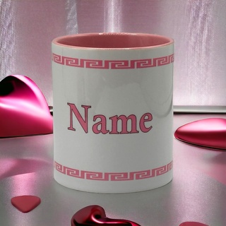 Namenstasse personalisierte Kaffee-Tasse mit Namen Becher mit Namen Kaffeebecher mit Namen persönliche Geschenke Keramik-Tasse personalisiert Geburtstag (Rosa)
