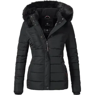 Steppjacke NAVAHOO "Miamor" Gr. XL (42), schwarz Damen Jacken Lange hochwertige Winterjacke m. voluminöser Kunstpelz-Kapuze