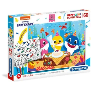 Puzzle dwustronne 60 elementów. Happy Color Double Face. Baby Shark