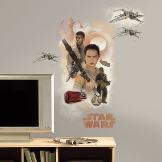 RoomMates RM - Star Wars VII - Helden Wandtattoo, PVC, bunt, 48 x 13 x 2.5 cm