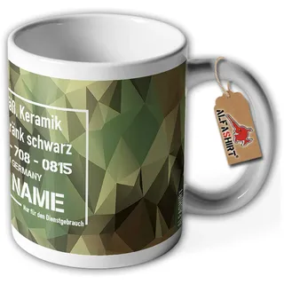 Tasse Polygon Bundeswehr Versorgungsnummer Dienstgebrauch Personalisiert#36114