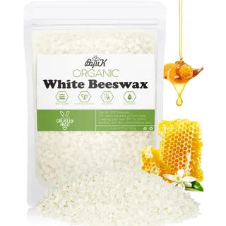 Weiße Bienenwachs Pastillen 200G/906G/2.3KG, Kerzenwachs für die Kerzenherstellung, Bienenwachs für Kosmetische Produkte, Bienenwachs Bio für Kosmetik für Körper, Hautpflege DIY, Lippenbalsam(200G)