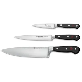 WÜSTHOF Messer-Set Messer-Set 3-tlg. Classic schwarz (Messerset, 3-tlg), Messer-Set, 3-tlg., schwarz schwarz