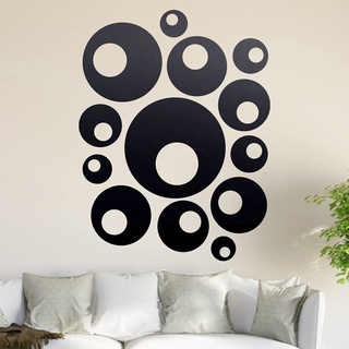 Retro Kreise Wandtattoo in 6 Größen - Wandaufkleber Wall Sticker - Dekoration, Küche, Wohnzimmer, Schlafzimmer, Badezimmer