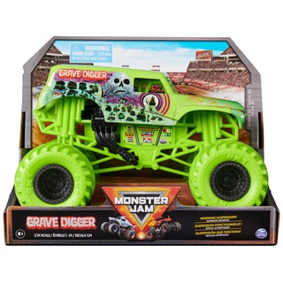 Monster Jam, offizieller Grave Digger Monster Truck, detailreiches Metall-Spritzguss-Fahrzeug zum Spielen und Sammeln im Maßstab 1:24, Spielzeug für Kinder ab 4 Jahren