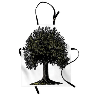 Abakuhaus Kochschürze Höhenverstellbar Klare Farben ohne verblassen, Baum des Lebens Digitaler Obstbaum braun|grün