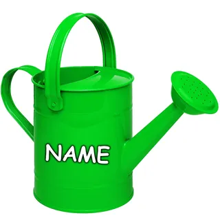 alles-meine.de GmbH kleine Gießkanne - Metall - grün/apfelgrün - 1,5 Liter - inkl. Name - für Kinder & Erwachsene - 23 cm - Blech Kindergießkanne - Henkel beweglich - Giesskann..
