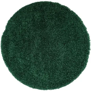 Teppich HOME AFFAIRE "Shaggy 30" Teppiche Gr. Ø 190 cm, 30 mm, 1 St., grün (dunkelgrün) Esszimmerteppiche Teppich in Uni-Farben, besonders weich und kuschelig