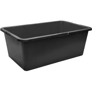 Garronda Mörtelwanne 80 L Rechteckig Mörtelkübel Kunststoffwanne – Baueimer Maurerkübel mit Griffen robust und stabil Große Mörtelkasten für Bauarbeiten Garten und Haus GD-0169 Schwarz