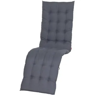 Siena Garden Liegenauflage, Grau, Textil, Uni, Füllung: Schaumstoff, 48x6x160 cm, hochwertige Qualität, für den Außenbereich geeignet, mittels Bändern zu befestigen, Outdoor-Kissen, Liegenauflagen