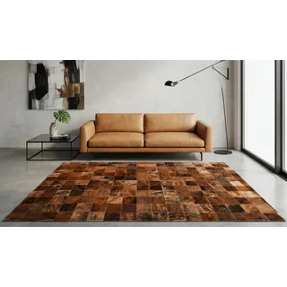KUHFELL Teppich HELLGRAU Dunkelbraun Natur Patchwork CA. 120 x 180 cm Fell Teppich VON KUHFELLE online (Dunkelbraun)