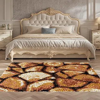 40 x 70 cm Knüpfteppich Zum Selber Knüpfen Knüpfen Set Erwachsene Knüpfteppich Teppich Kits DIY Knüpfteppich Knüpfpackung Knüpf Teppich Set Teppich-Kits Mit Klapphaken für Erwachsene Und Kinder