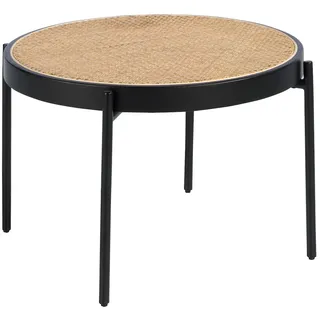 AC ANGEL CERDA Angel Cerdá  Runder Couchtisch aus Rattan und Schwarz 2111C