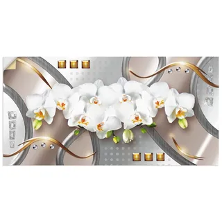 ARTland Wanddeko Wandtattoo selbstklebende Vinylfolie 60x30 cm Pflanzen- & Blumen Blumen Orchidee S6AP