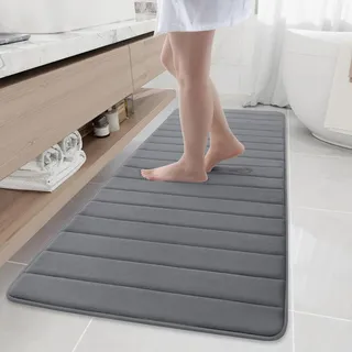 Buganda Badematte aus Memory-Schaum, 177,8 x 61 cm, ultraweiche und rutschfeste Badezimmerteppiche, wasserabsorbierend und maschinenwaschbar, Badteppich, Läufer für Badezimmer, Dusche und Badewanne,