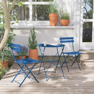 luxuskollektion Bistro Set 3-tlg. Peacock Blue