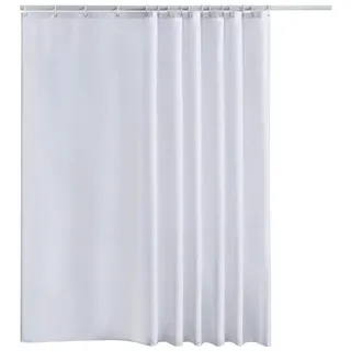 OKWISH Duschvorhang Badezimmer Vorhang Badewannenvorhang Dusche Breite 100 cm (100x200 cm Wasserabweisend Anti-schimmel Waschbar 7 Duschvorhangringe, Duschvorhänge Vorhänge aus Stoff), für Badezimmer Haus Hotel Wohnung Wohnmobil Wohnheim usw weiß 100 cm x 200 cm