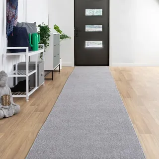 Steffensmeier Läufer Galerie Ibiza| Kurzflor Teppich| Flur| Diele| Größe: 80x200 cm| Grau