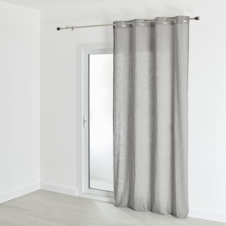 HomeMaison.com Vorhang mit Gas-Effekt, Baumwolle, Grau, 135 x 260 cm