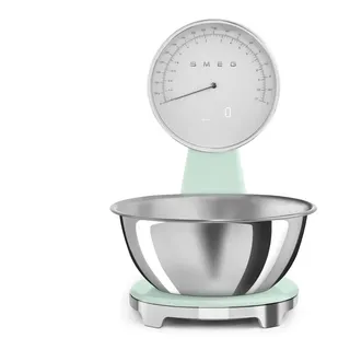 Smeg Küchenwaage SMEG Retro Küchenwaage 5kg/1g Analog- Digitalanzeige USB Akku Grün grün