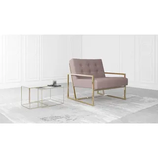 s-style möbel Loungesessel Tampa Bouclé 70 x 80 x 80 cm Rosa