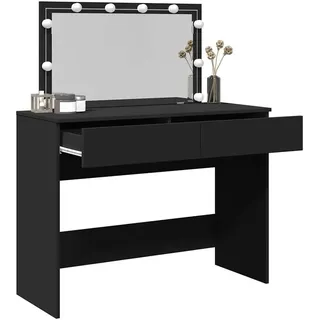 vidaXL Schminktisch mit LED-Beleuchtung Schwarz 100x40x120 cm