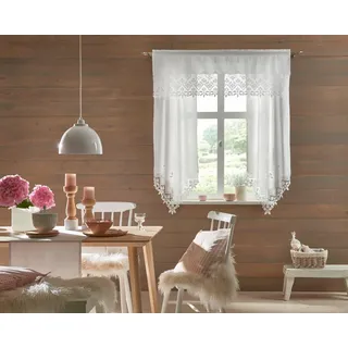 HOSSNER - ART OF HOME DECO Querbehang Stangendurchzug 125 x 25 cm Weiß 1 St