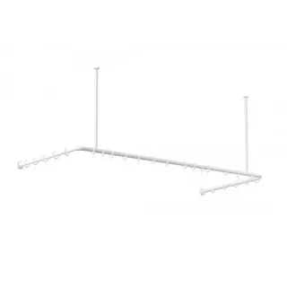 KS Handel 24 Alu Duschvorhangstange Weiss 70x165x70 cm barrierefrei passend für Badewanne, U-Form, inkl. Deckenhalterungen, inkl. Ringe