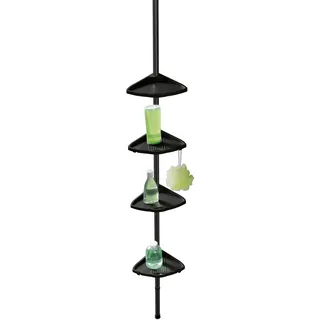 Wenko Duschregal teleskopierbar Compact, schwarz Aluminium 26x78-275x19,5 cm