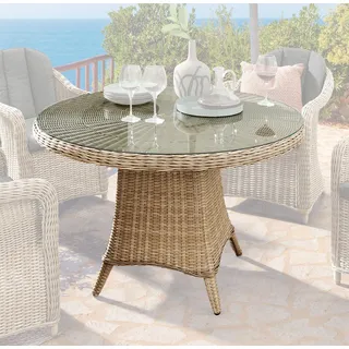 Destiny Gartentisch LUNA Ø120x75cm, Polyrattan, natur meliert