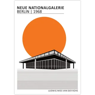 Generisch Poster Neue Nationalgalerie Berlin | Bauhaus Architektur A2 (59,4x42 cm)