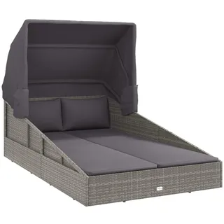 vidaXL Sonnenliege 200 x 114 x 128 cm Grau