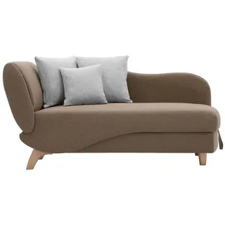 vente-unique Recamiere Polyester Schlaffunktion 1-Sitzer Braun