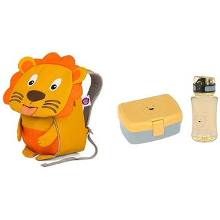 Affenzahn Kleiner Freund Kindergarten-Rucksack & LÄSSIG Brotdose & Trinkflasche Set - Lunch Set mit Lunchbox und Trinkflasche (460 ml)/About Friends Lion