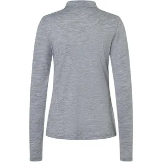 super.natural Zip Polo Langarm Cashmere Grey Melange XL