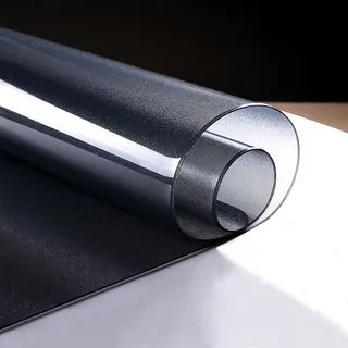 Transparente Tischdecken Tischfolie,Einseitig Schwarz Matt Tabelle Beschützer,Fleckschutz ​Wasserdicht Tischschutzfolie,Keine Blasen,3mm Dicke Tischschutz,Bodenschutzmatte Transparent,Größe wählbar