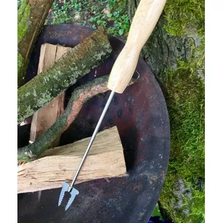 Antikas - Großer Grillspieß Grillbesteck für Lagerfeuer, Teleskop-Spieß ausziehbar 80 cm