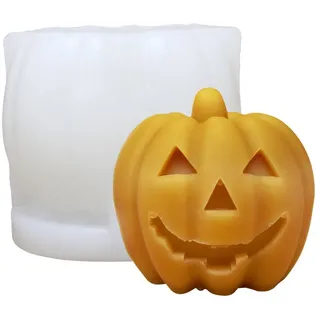 DistrEbution Silikonform Halloween Kürbis, Kerzenform, Gießform, Kerzengießform für Kerzen, gruselige Dekoidee für Herbst & Halloween