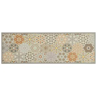 vidaXL Küchenteppich Waschbar Hexagon Pastell 60x180 cm Samt