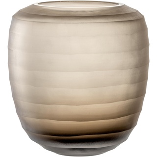 Leonardo Bellagio Blumenvase - Farbige Vase aus hochwertigem Glas mit Relief außen - Handarbeit - Höhe 19 cm, Durchmesser 16,5 cm - Beige, 036451