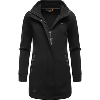 Ragwear Damen, Leichter Sweat-Übergangsmantel lang windabweisendl mit hohem Kragen Letrice Bonded Black Gr. M - M