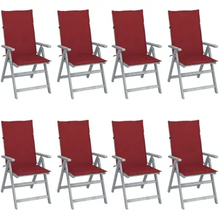 vidaXL Gartenstuhl 8 St. 8 x 8 x 8 cm grau/rot
