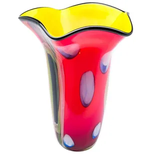 Glasvase 3,5kg Glas Vase Italien Murano antik Stil 32cm Tischvase Fazzoletto