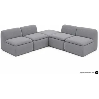 GROVA Outdoor Lounge 4-Sitzer Kombination mit Hocker Zinc
