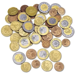 Learning Resources Spielgeldset Euro-Münzen (Set mit 100 Stück), Kinder Euro spielgeld münzen, kaufladen Kasse, Spielgeld für Kinder kaufmannsladen einkaufsladen