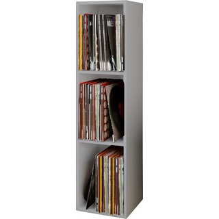 Vcm Holz Schallplatten Stand Regal Platto 3Fach (Farbe: Grau)