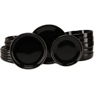 Creatable Tafelservice Nordic Festive Schwarz, Schwarz, Gold, Keramik, 18-teilig, stapelbar, Essen & Trinken, Geschirr, Geschirr-Sets, Tafelservice