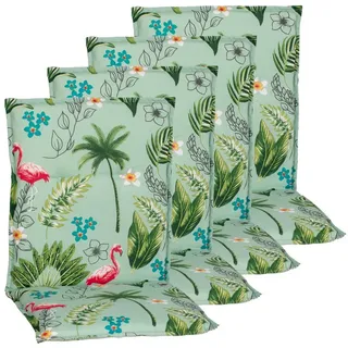 NYVI Polsterauflage Niedriglehner Auflagen Rio 4er Set - Stuhlauflage für Gartenstühle, (4 St), Sitzauflage, Pflegeleicht, Robust, Bequem bunt