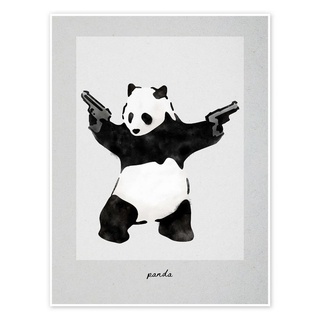Posterlounge Poster Editors Choice, Banksy - Angry Panda, Modern Illustration 70 cm x 90 cm