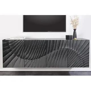 riess-ambiente Sideboard SCORPION 180cm schwarz (Einzelartikel, 1 St), Wohnzimmer · Massivholz · Mango · TV-Schrank · hängend · Industrial schwarz